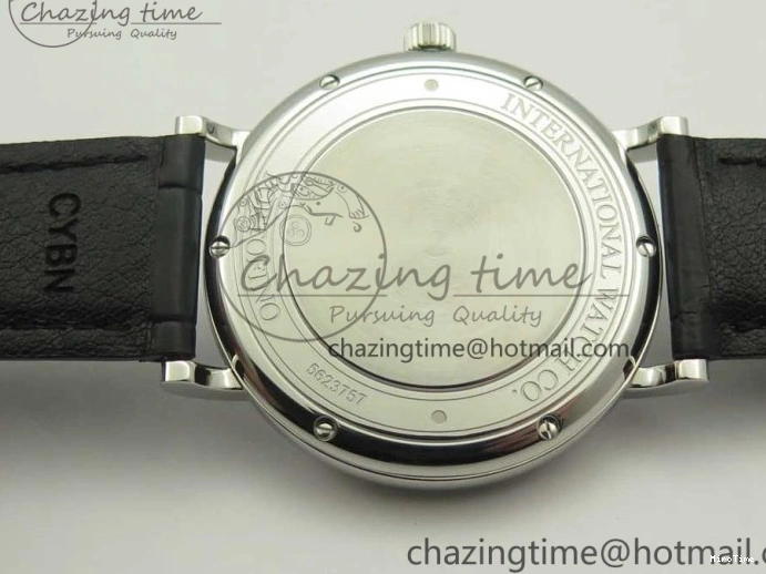 MIROTIME 0223 Supportive Portofino Automatic SS AF 1:1 Best Edition White Dial on Black Croco Leather Strap A 7184